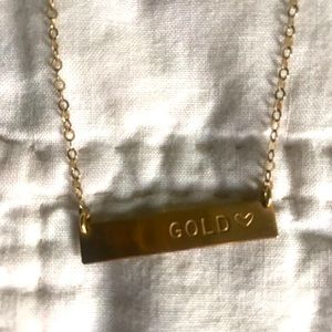 GOLD name plate necklace